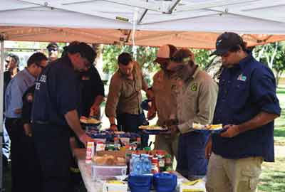 Lunch break during training
